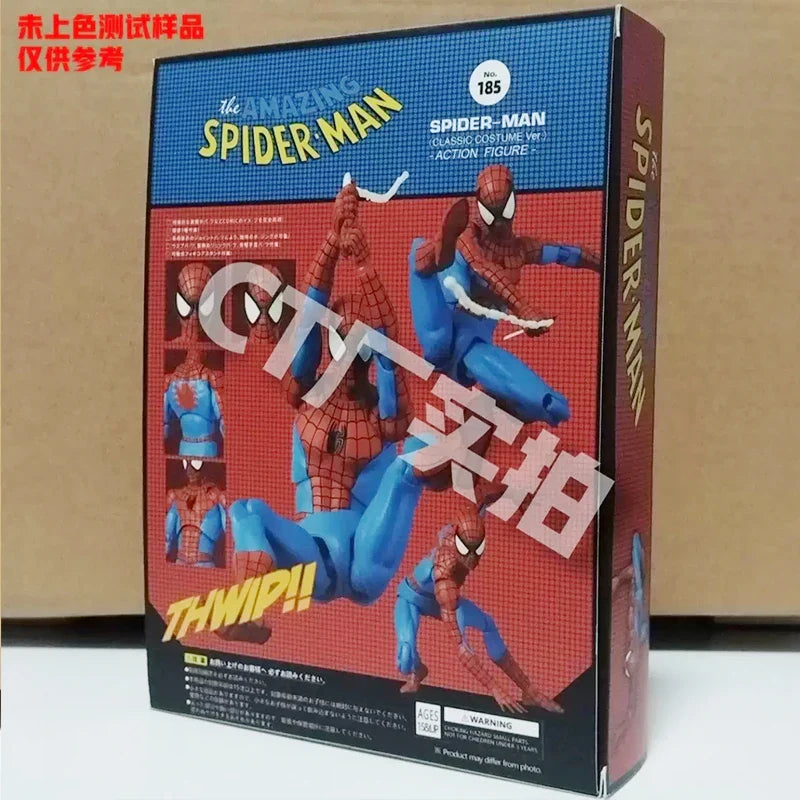 Ct Toys Spiderman Mafex 185 Classic Costume Ver Miles Morales Spider-Man Action Figure Anime Model Gift Toys 15cm