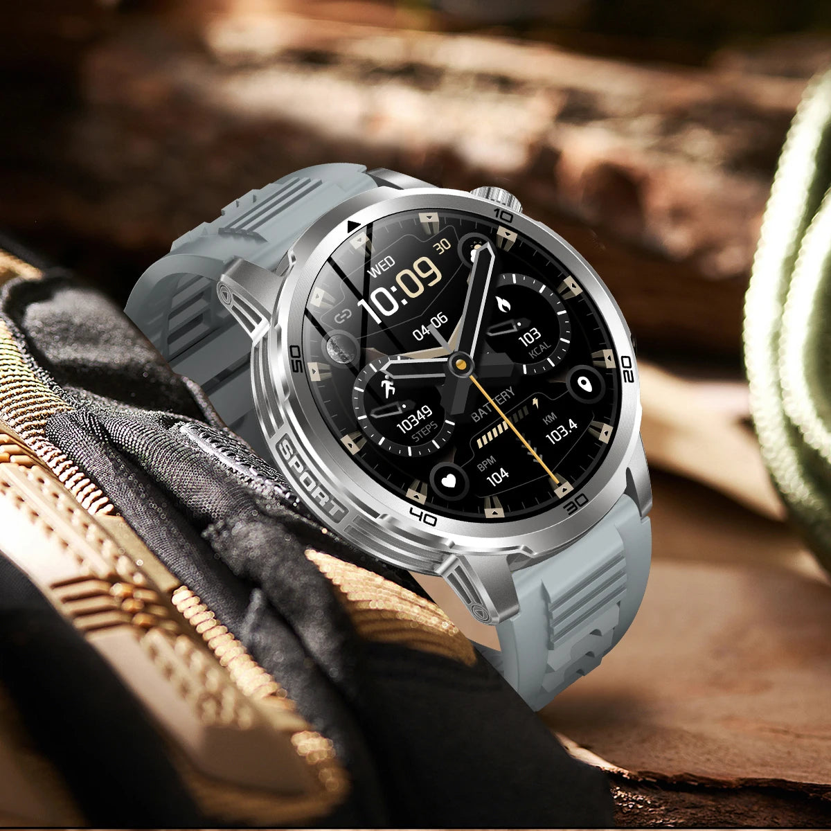 1000mAh Super Large Battery Military Smart Watch BT Call LED Flashlight SOS Alarm 5ATM Waterproof Outdoor Tactical Watches Men