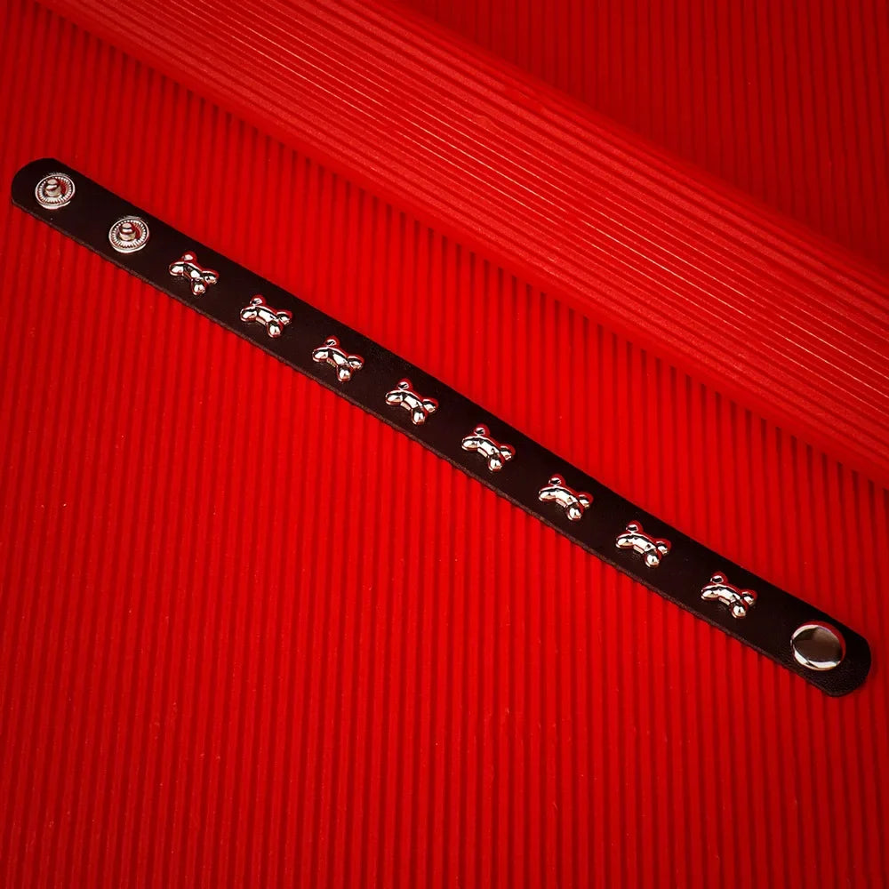 Punk Hip Hop Rock PU Leather Bracelet Unisex Trendy Chain Skull Pentagram Rivet Bracelet Party Jewelry Accessories