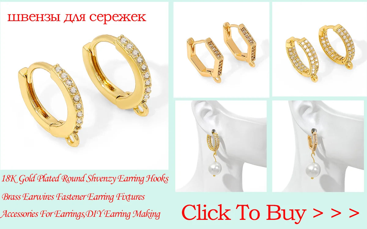 14K Gold Plated Brass Earrings Hooks Round Hoop Earrings,Earring Fixtures,Fasteners For Earrings,DIY Earring Making Accessories