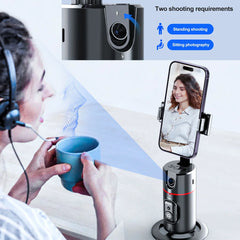 Phone Stabilizer Smart Facial Tracking with Removable Fill Light Phone Stand