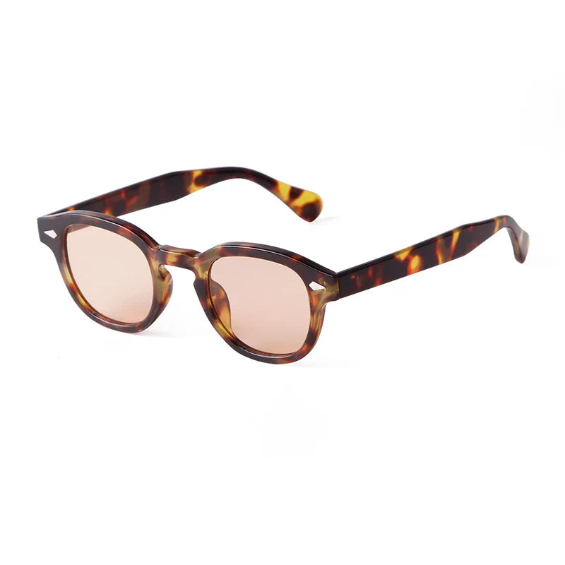 Fashion Transparent Blue Round Sunglasses Women Men 2024 Retro Rivet Tortoise Small Square Sun Glasses UV400 Lunettes De Soleil