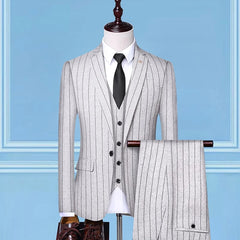 High-end boutique (suit + vest + trousers)  British wedding party trend slim-fitting dress