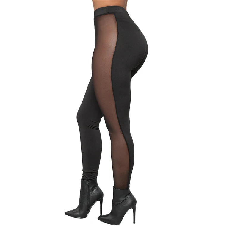 Women's Mesh Leggings Gym Pants High Waist Elegant Sports Womens Push Up