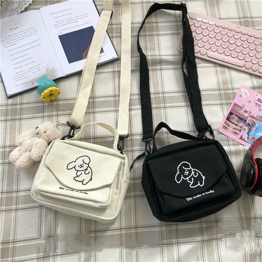 Women Messenger Bag Ladies Canvas Printed Cute Envelope Small Tote Bag Lady