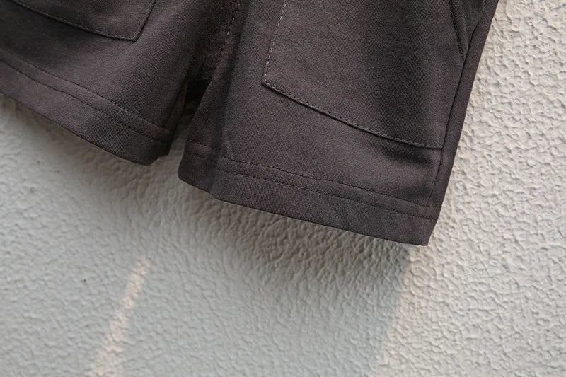 Baby Boys Clothes Sets Fashion Cotton Letter Printing T-shirts+Tooling Shorts 2pcs Kids Outfits for Infant Tracksuit