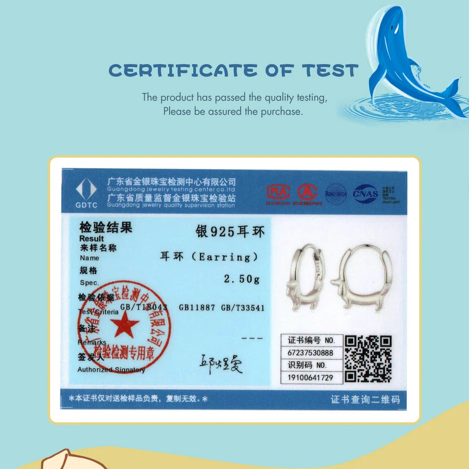 WOSTU Snake Dog Cat Ear Buckles Women 925 Sterling Silver Dachshund Hoop Earrings Girl Party Birthday Gift Minimalism Jewelry