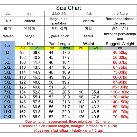 Men's Shorts Plus Size 50-180kg 10XL 11XL 12XL Breathable Comfort Short Pants Summer Male Oversize Trouser Big Size Men Clothing