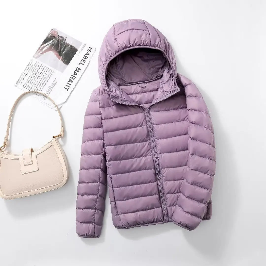 Women Winter Reversible Jackets 90% White Duck Down Keep Warm