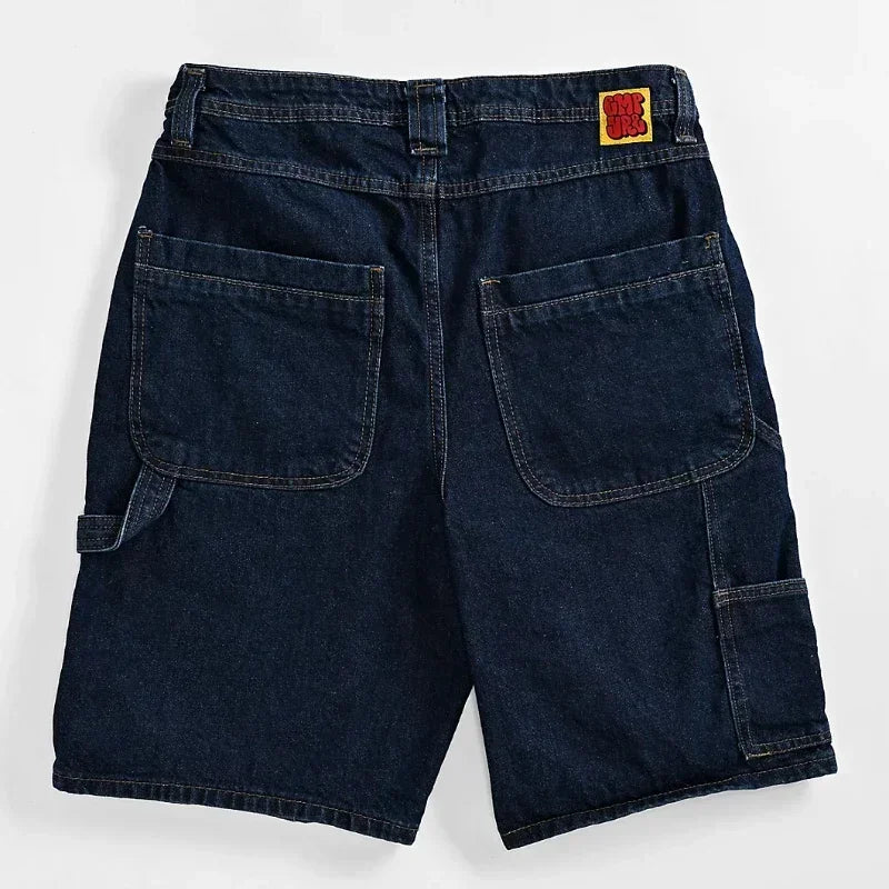 Shorts Letter Cartoon Patchwork Loose Jeans Wide Leg Pants Harajuku Rock Pants Men