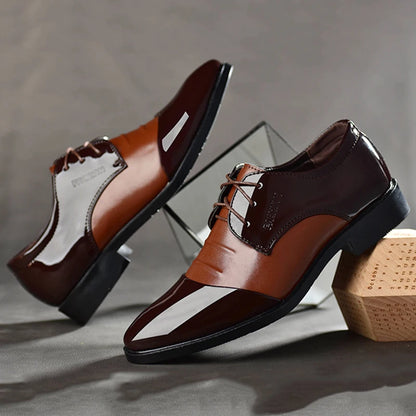 Retro Classic Dress Shoes for Black PU Leather Oxfords Casual Business Shoes for Male Wedding Party Office Formal Work Shoes