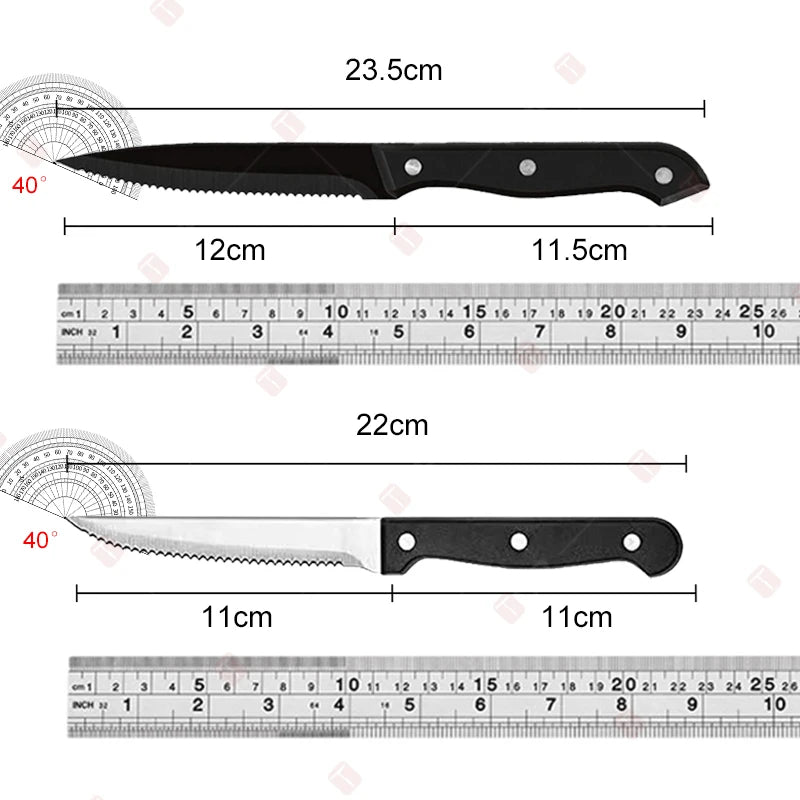 Stainless Steel Bread Knife Professional Kitchen Knives Steak Knife Set Serrated Beef