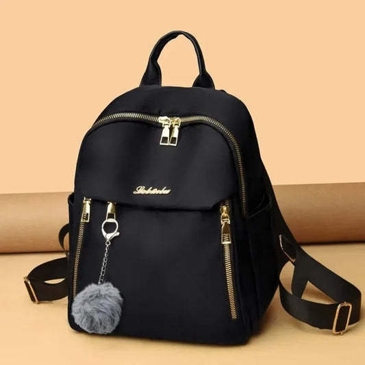 Simple Large Capacity Black Travel Backpack Women's Harajuku Style Student Backpack Unisex High Street Style Backpack