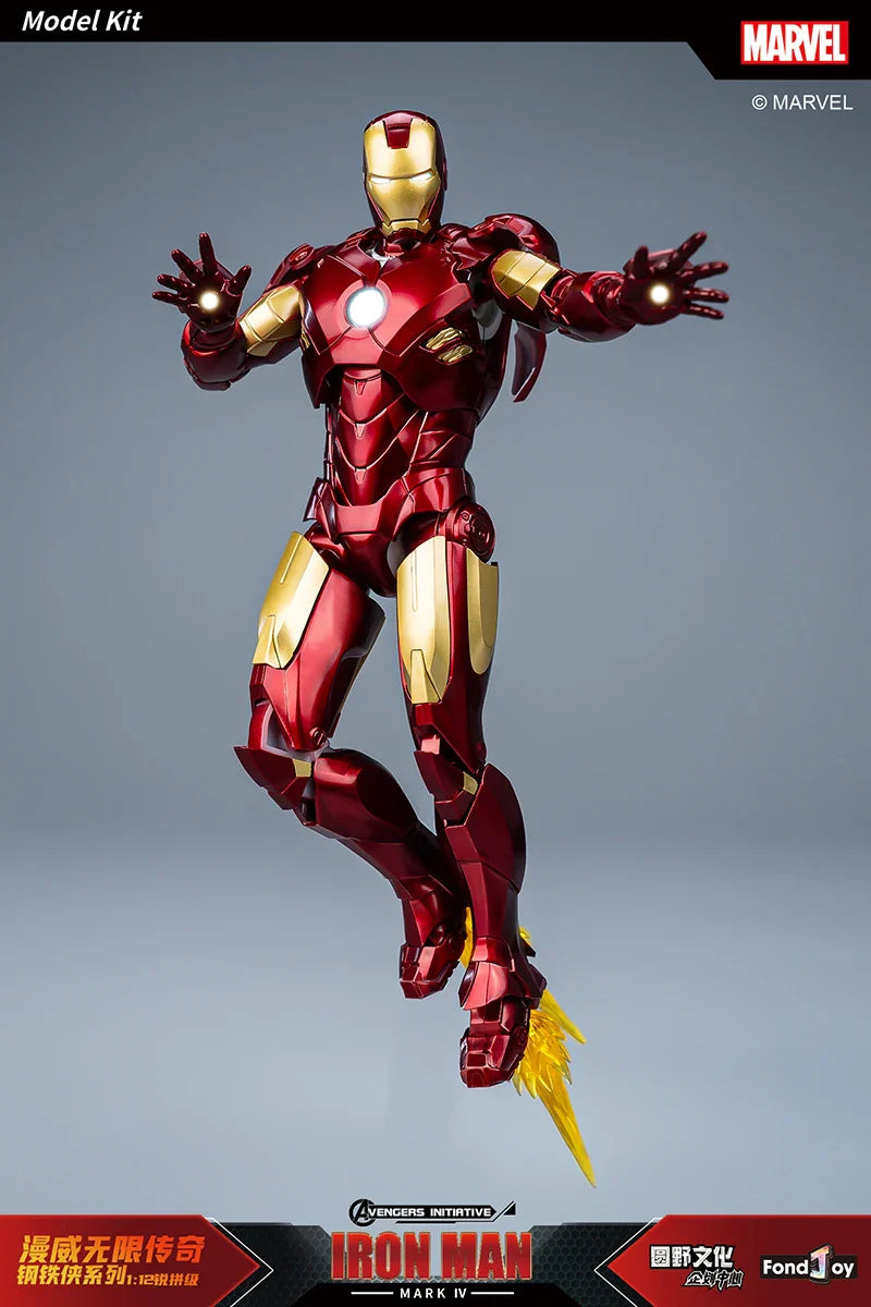 NEW Original Fondjoy Anime Figure Iron Man MK4 Model Kit 1/12 Infinity Saga Ironman Mark 4 Assembly ABS Joint Movable Kid Toys