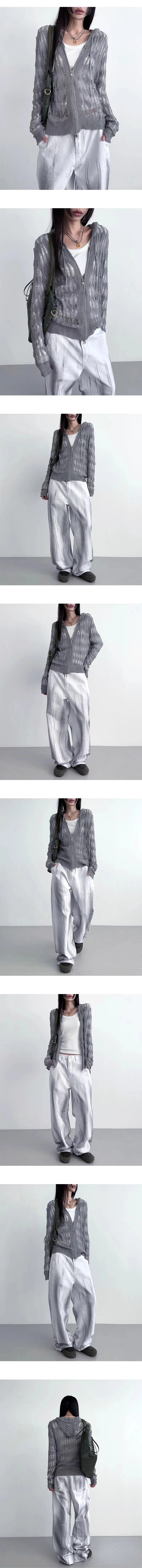 Deeptown Harajuku Zip Up Hooded Cardigan Women Japanese Y2k Style Hollow Crop