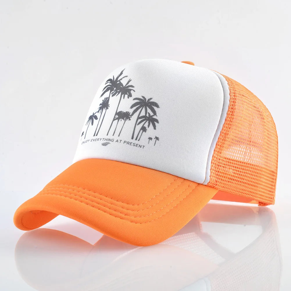 Trees Mesh Baseball Cap Summer Outdoor Snapback Sport Hats for Men