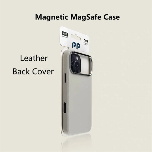 Magnetic Leather Case For iPhone 17 Pro Max 17 Ari MagSafe Silicone Border Protect Back Cover Shell With Ai Button Bumper