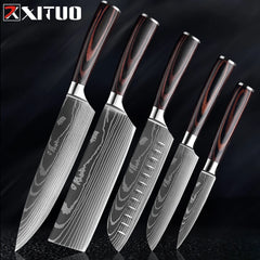 Pro Kitchen Chef Knife Super Sharp Stainless Steel Cleaver Laser Damascus