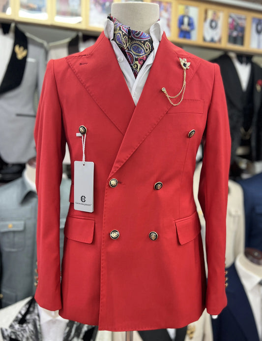 Tuxedo for Mens: Elegant Suits For Men Double Breasted Two Pieces Set Slim Fit