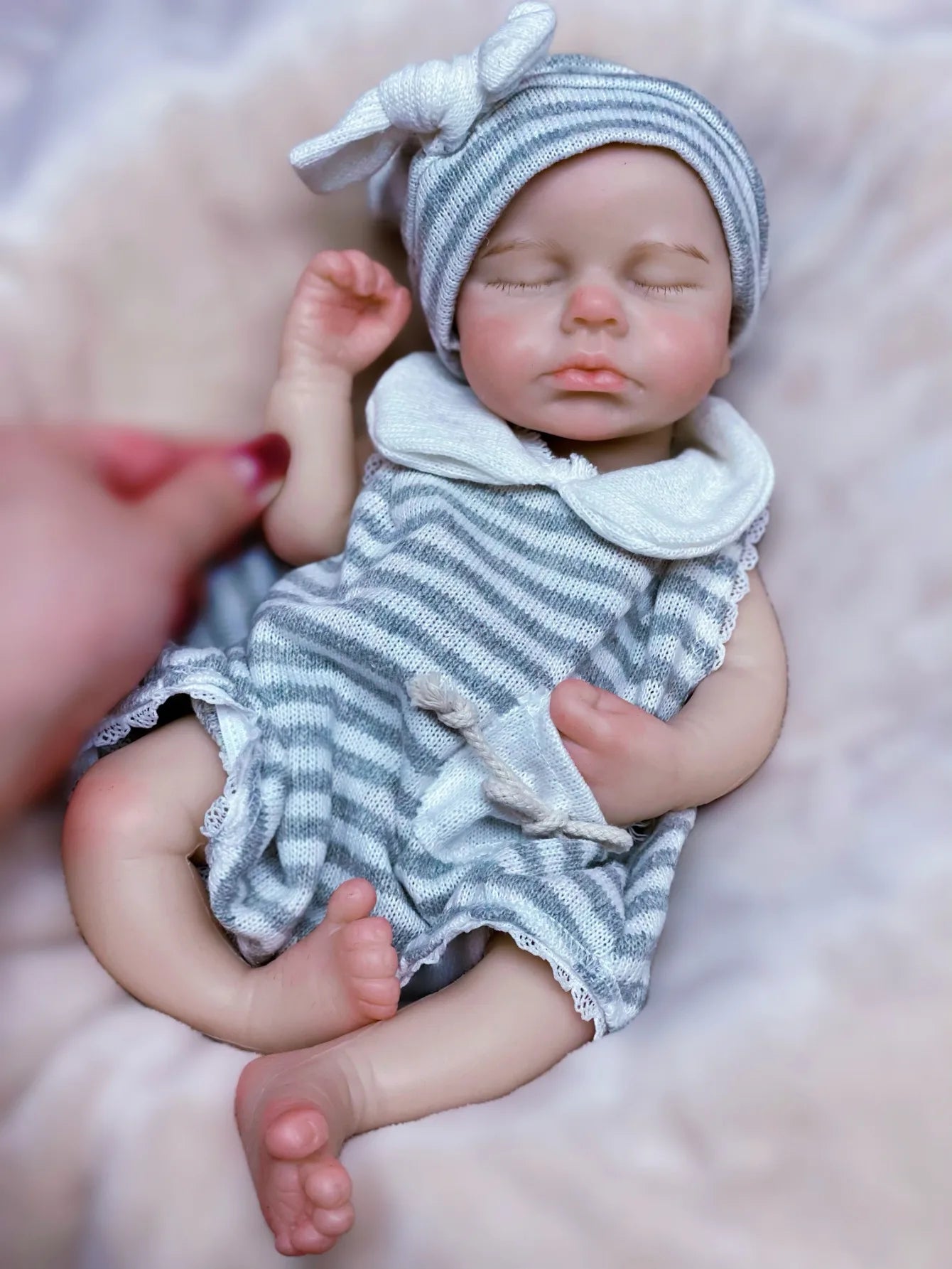 13 Inch Full Body Silicone Loulou Boy Or Girl Open Mouth Handmade Soft Touch Bebe Newborn Doll For Birthday Gifts