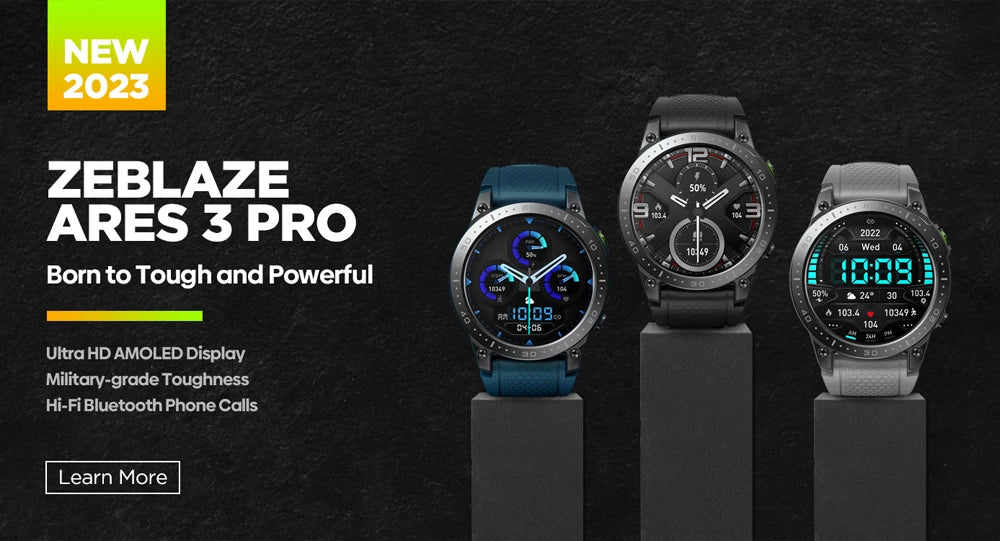 Zeblaze Ares 3 Pro Smart Watch Ultra HD AMOLED Display Voice Calling 100+ Sports Modes 24H Health Monitor Smartwatch