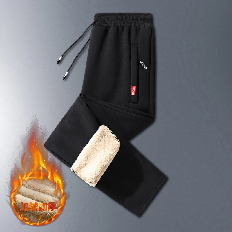 Men's Winter Lambswool Warm Cotton Sweatpants Men's Outdoor Leisure Thickened