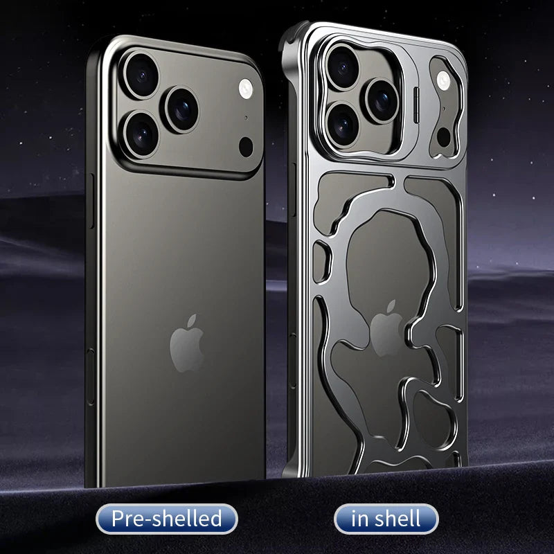 Metal Hollow Magnetic Phone Case,For IPhone 17 Pro Max iPhone Air Protective Case, Breathable And Heat Dissipating Metal Bracket
