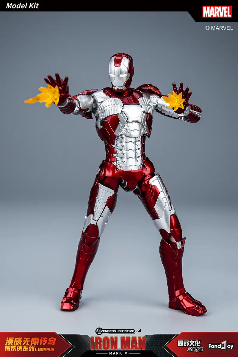 NEW Original Fondjoy Anime Figure Iron Man MK4 Model Kit 1/12 Infinity Saga Ironman Mark 4 Assembly ABS Joint Movable Kid Toys