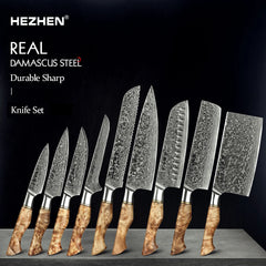 Kitchen Knife Set 1-7PC Damascus Steel knives Chef Knife Kitchen