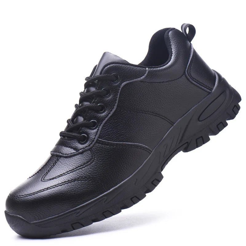 Waterproof Safety Shoes Men Steel Toe Work Boots  Anti-smash Puncture-Proof Leather Shoes Protective Boots Indestructible Shoes
