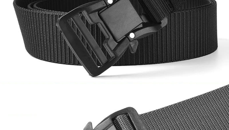 Plus Large LONG Size 125 140 160 180cm Men's Belt Canvas Multi-functional Tactical Quick Release Magnetic Alloy Buckle Belts