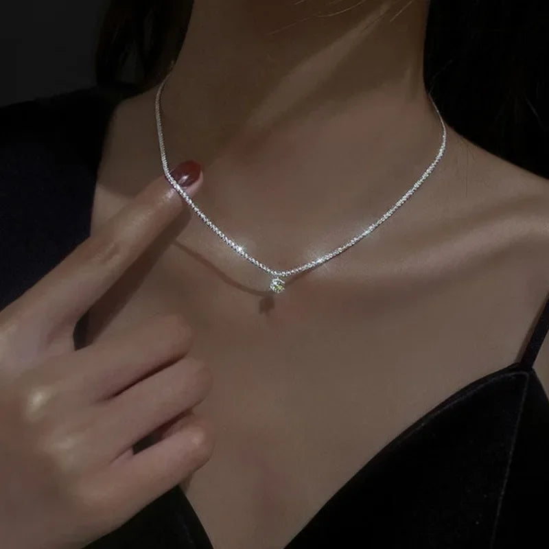Vintage Irregular Punk Metal Bean Pendant Necklace for Women Adjustable Black Leather Rope Long Clavicle Chain Charm Jewerly