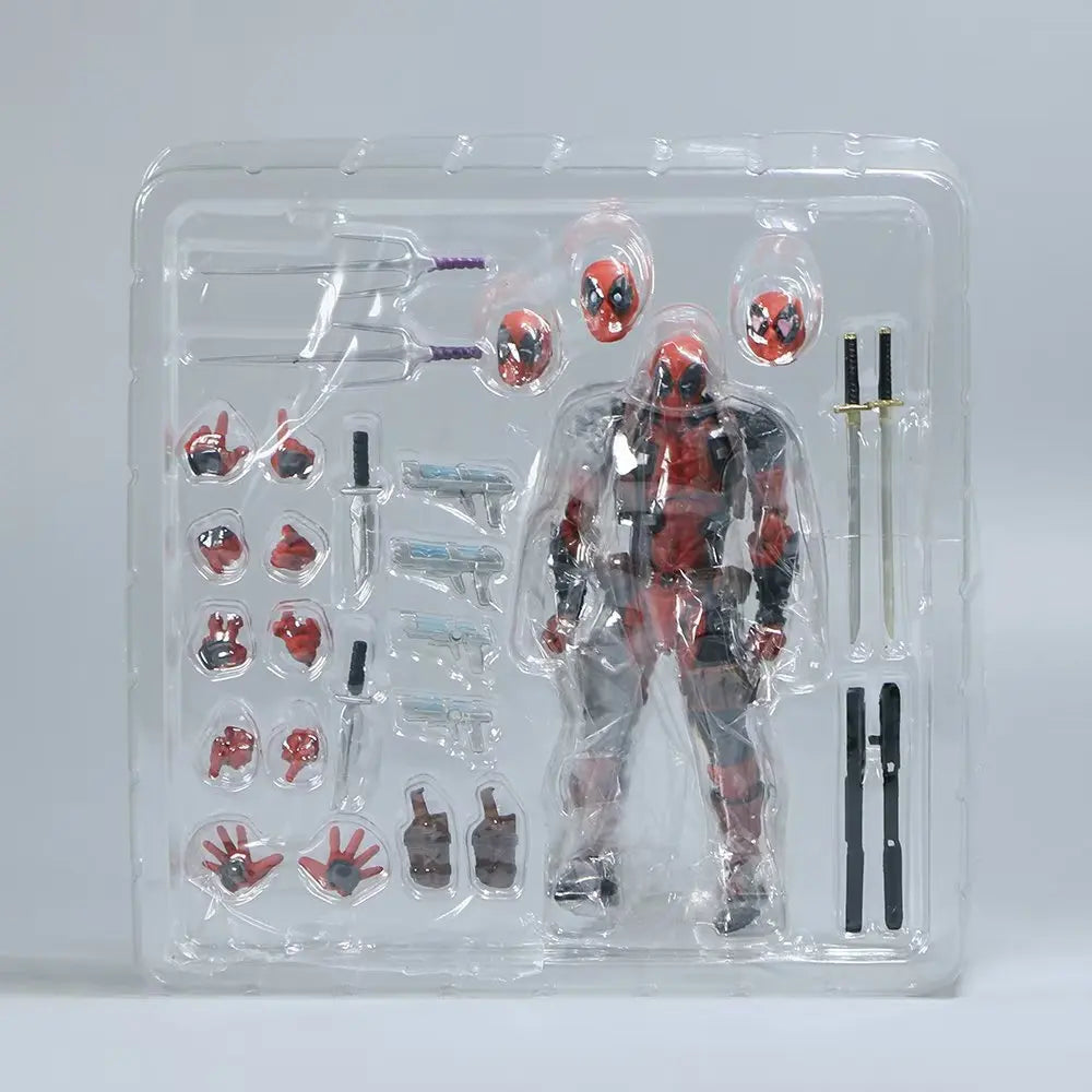 AMAZING YAMAGUCHI Deadpool & Wolverine 2.0 Grey Action Figure Mutants Joint Movable KAIYODO Wade Model Movie Toys for Kids Gift