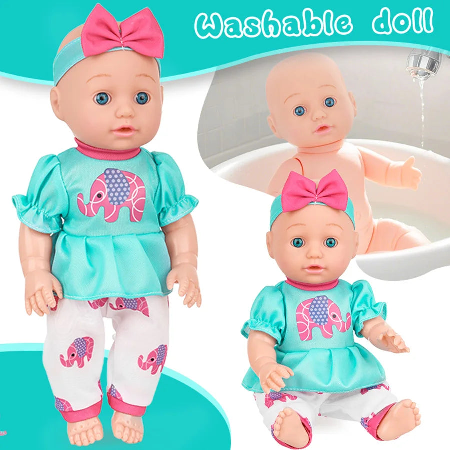 12inch Realistic Reborn Baby Doll For Kids Cute Baby Doll Movable Doll With Jumpsuits Birthday Gifts Children's Toys