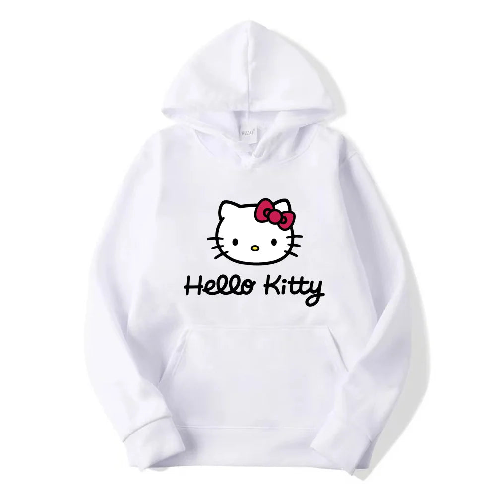Hello Kitty Anime Hoodie Casual Sweatshirt Boys Fleece Pullover Y2k Sudadera