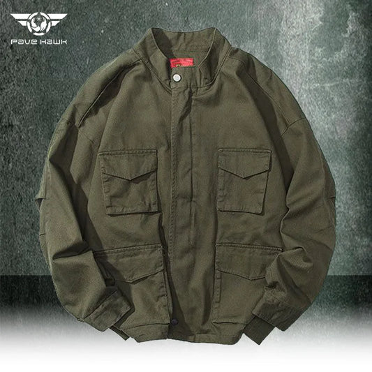 Spring Autumn Cargo Jacket Man Military Tactical Jacket American Multi-pocket Aviator