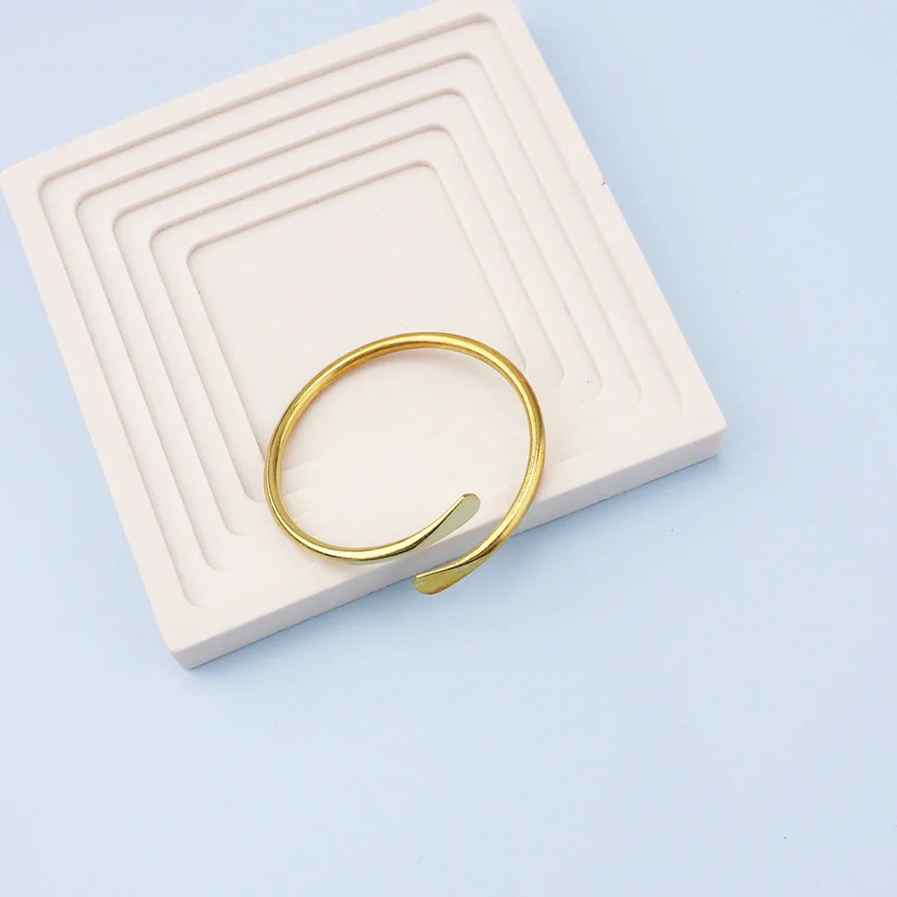 MaiLun 10pcs/lot blank Brass Stacking Bangles Smooth Oval Stacking Bracelet Open Cuff Bangles F1671