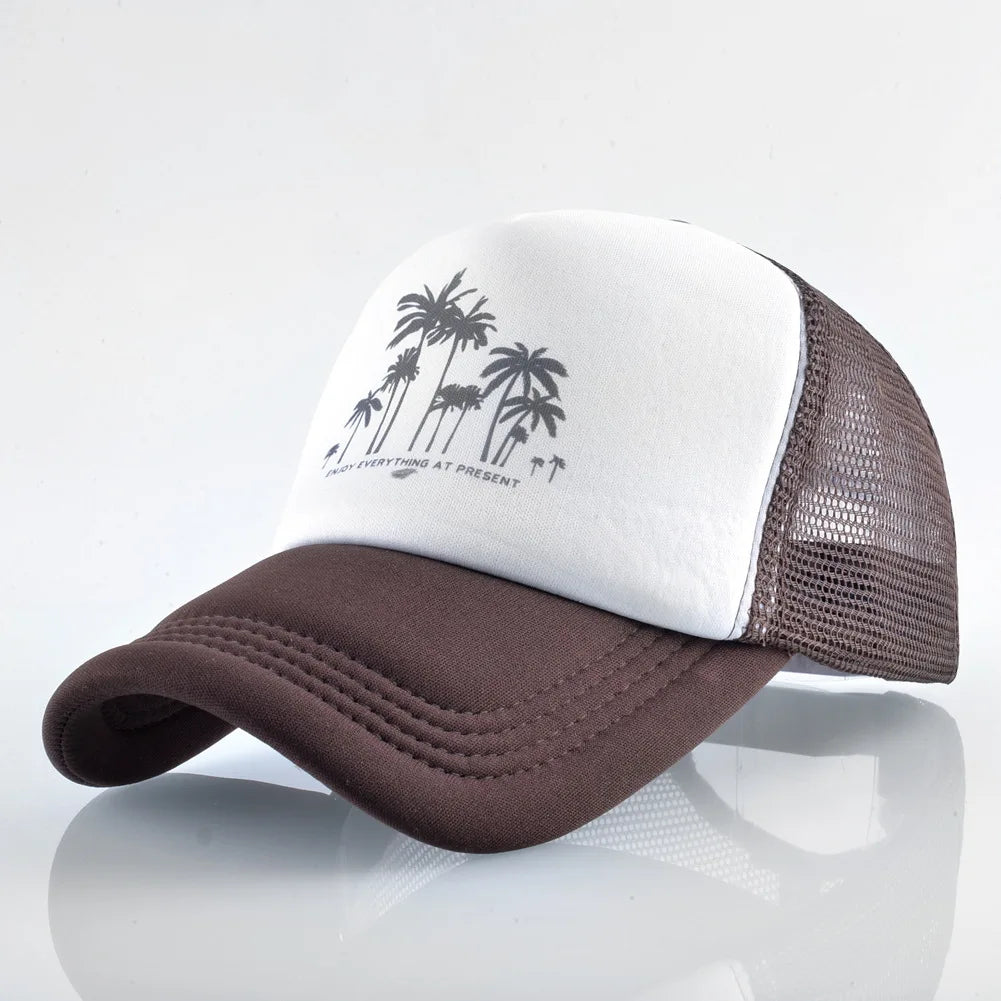 Trees Mesh Baseball Cap Summer Outdoor Snapback Sport Hats for Men