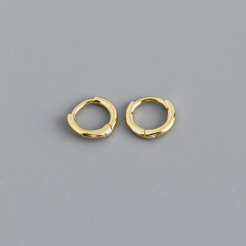 WANTME 925 Sterling Silver Minimalist Glossy Circle Hoop Earrings for Women Fashion Simple Ear Bone Piercing Jewelry Accessories