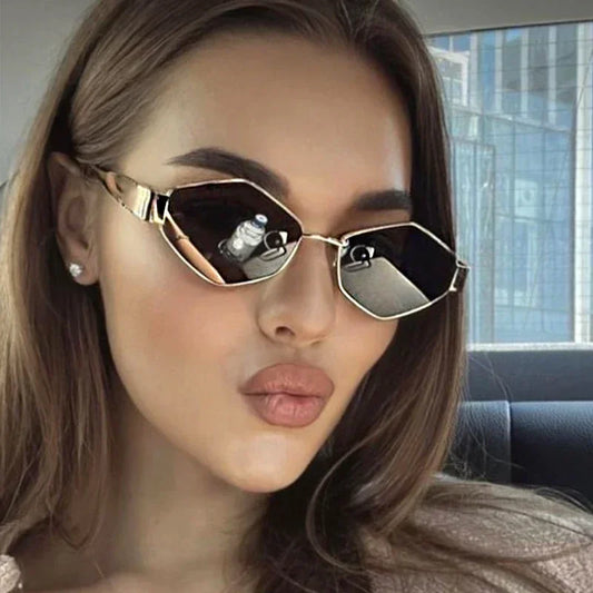 Sunglasses Women Steampunk Shades Retro Y2K Sunshade Mirror