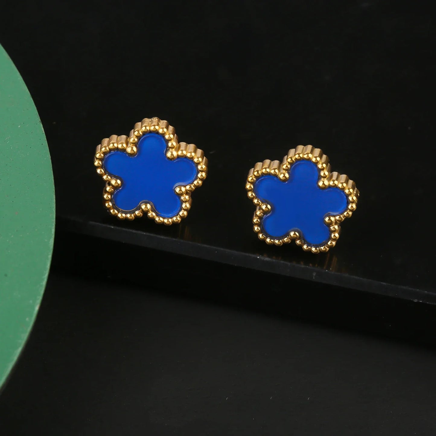 INS Hot Sale Stainless Steel Five Laef Flower Clover Bracelet Jewelry Set Necklace Earrings For Woman Daily Wear Brand Jewelry