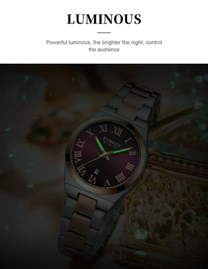 CURREN Watch Women,Watches for Women,Ladies Watches,Waterproof Fashion Dress Stainless Steel Bracelet Analog Watches Date