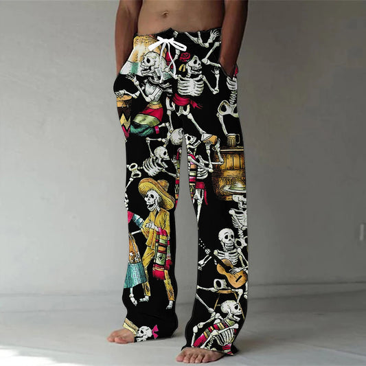 Fashion 3D Digital Printing Men's Bamboo Cotton Pants Street