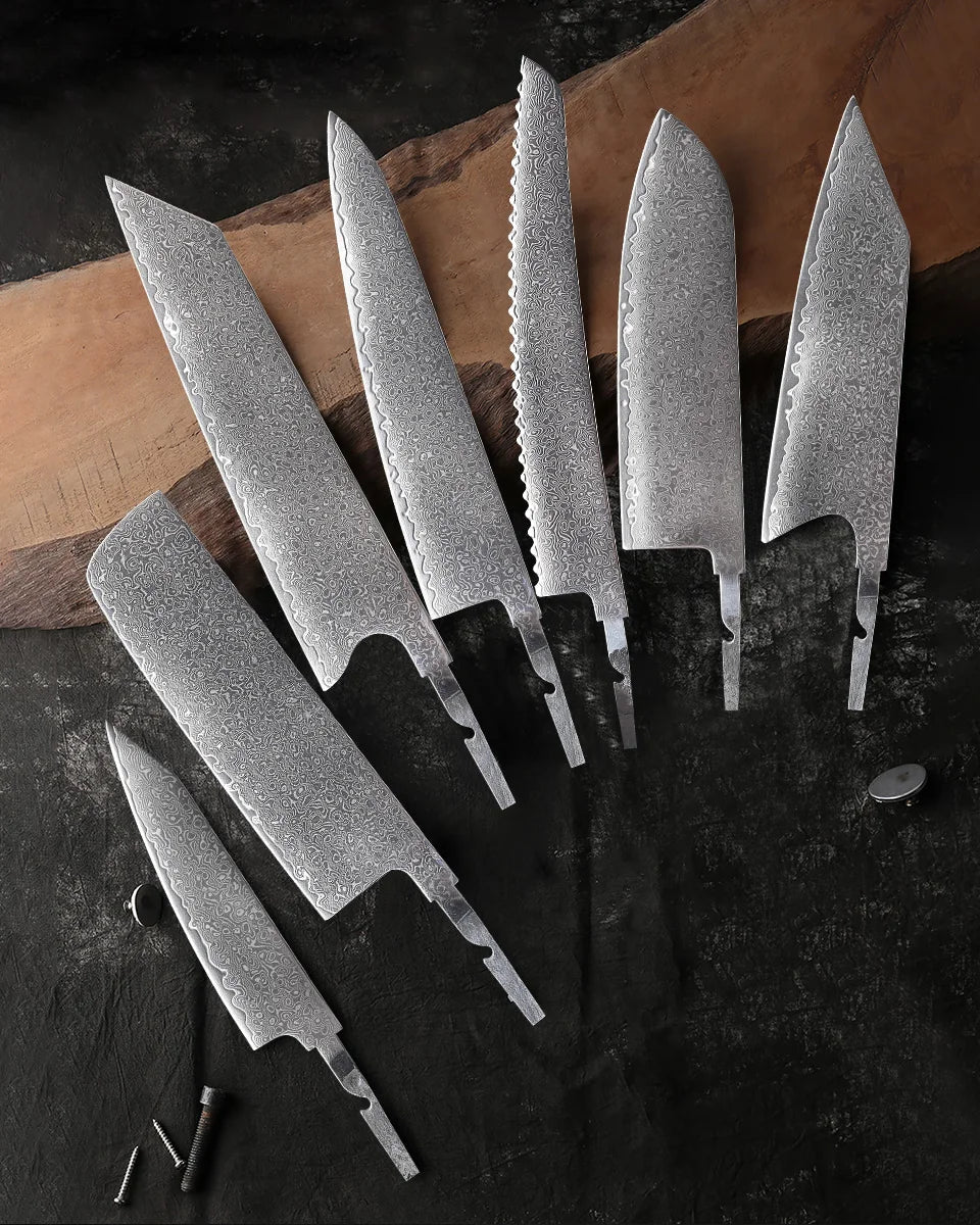 Damascus Steel Full Tang Knife Blade Kitchen Chef Knife Blades Blank DIY Handmade