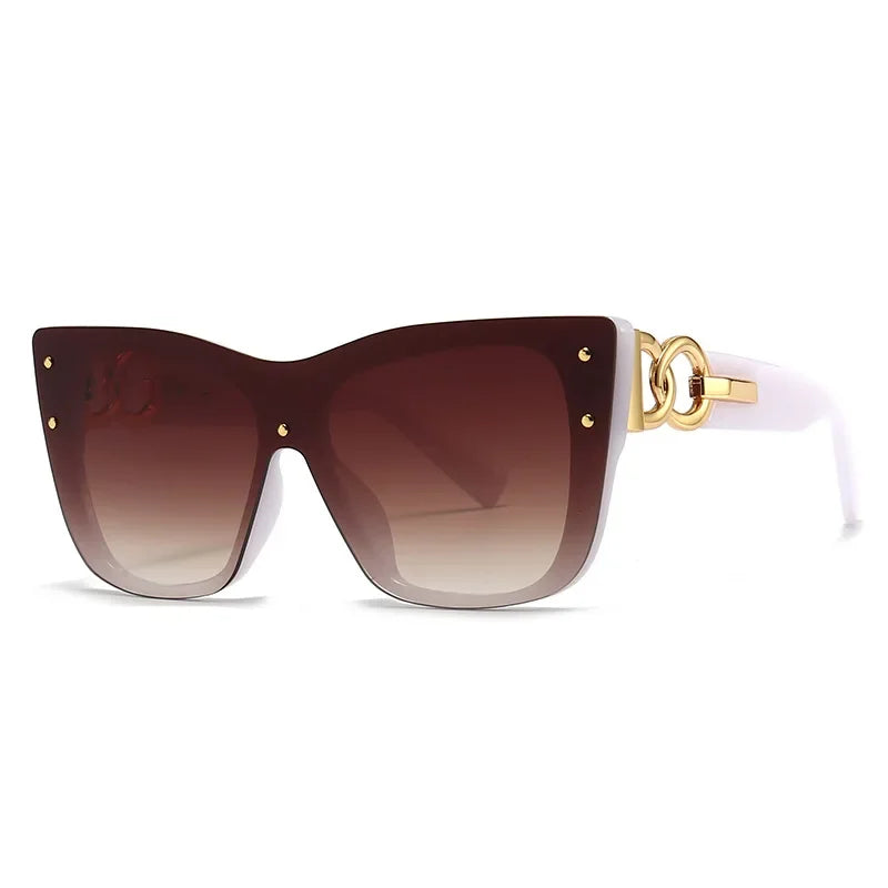 2025 New Fashion Big Frame Cat Eye Sunglasses For Ladies Street Shot Fashionable Sunglasses for Women Driving Shades UV400