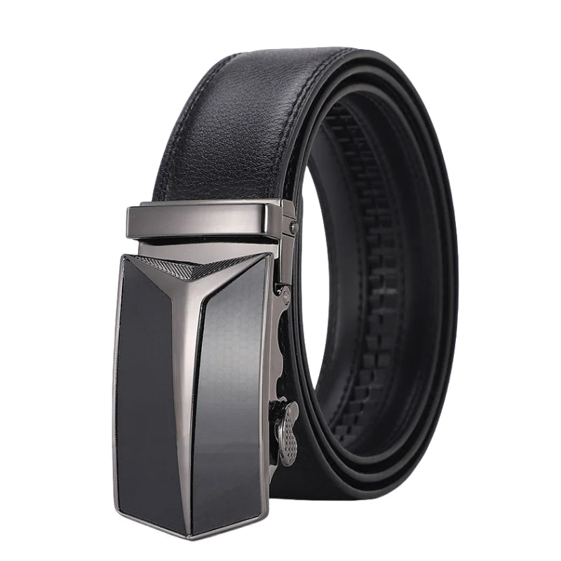Genuine Cow Leather Automatic Belt For Men Formal Automatic Buckle Belt Genuine Leather Mens business Strap