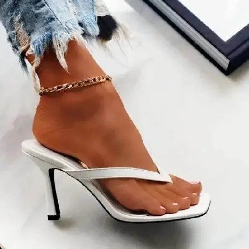 2023 Summer Slippers Women Shoes Fashion Sexy Thin Heels Flip Flops Woman Shoes High Heels Sexy Ladies Slipper Plus Size 42