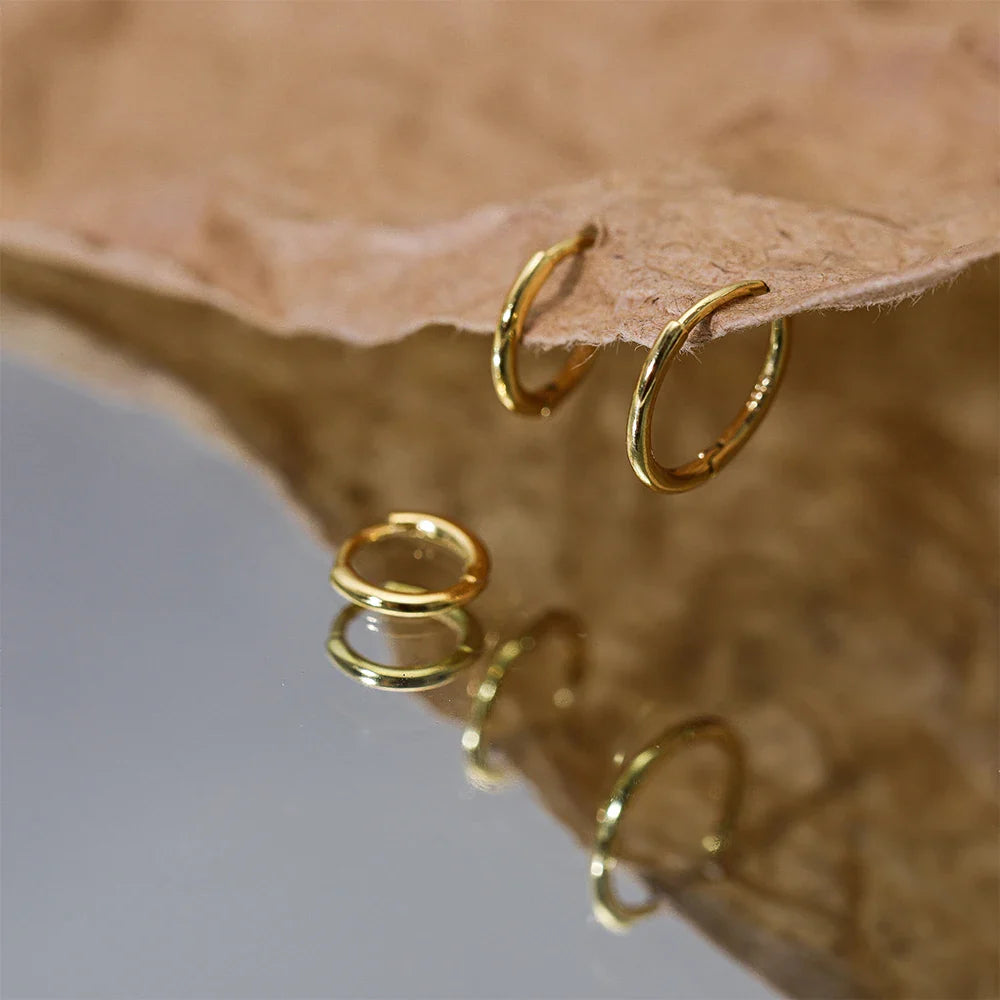 100% Real S925 Sterling Silver Jewerl Hoop Earrings For Women Girls Trendy O Shape Round Cirle Earring orecchini donna joyeria
