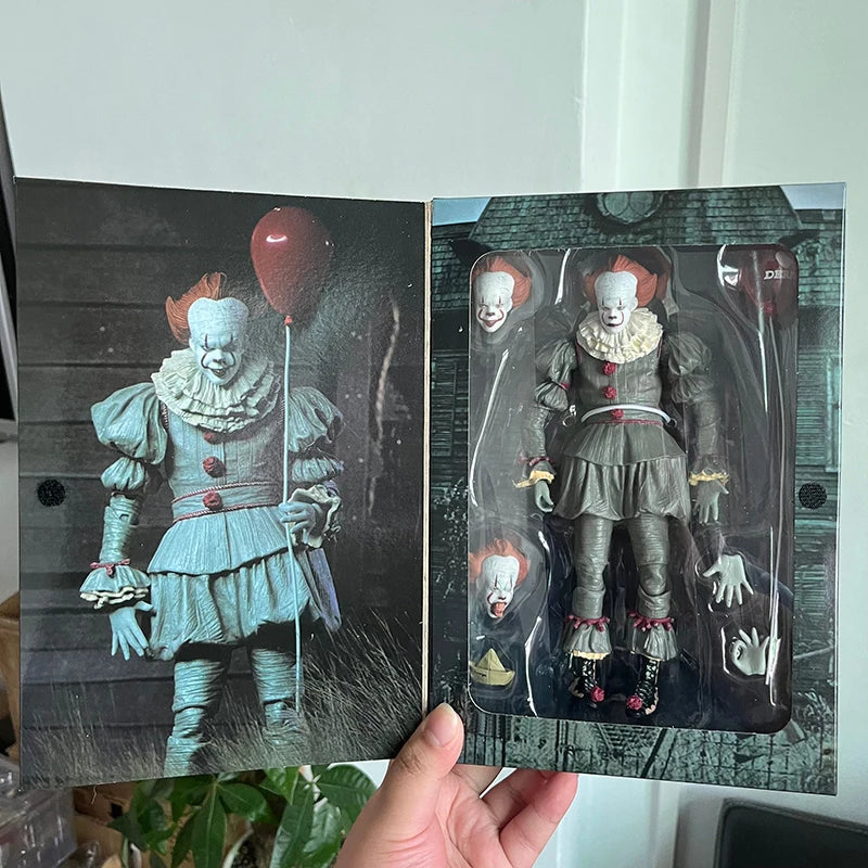 NECA Pennywise Joker Action Figure Toy Doll Horror Halloween Christmas Gift 18cm Bookshelf Ornament