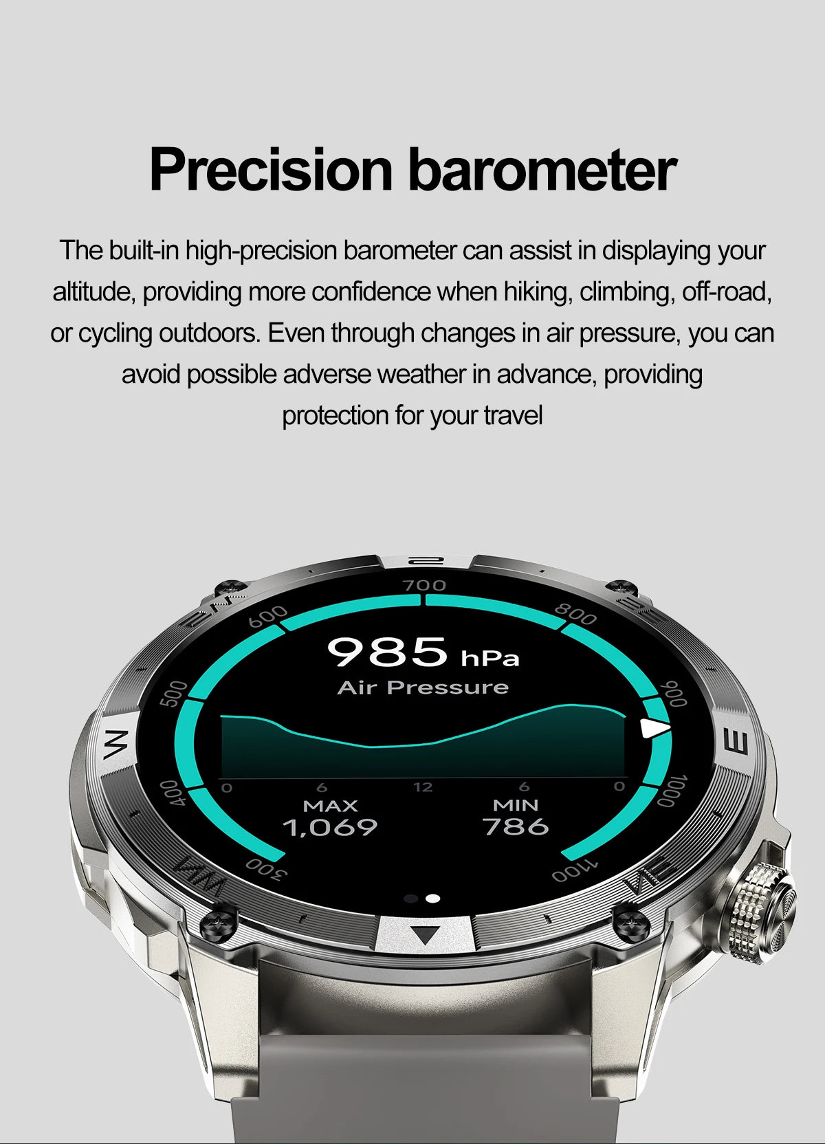 NORTH EDGE GPS Sports Smart Watch 1.43'' Amoled Display AOD Mens Watch Bluetooth Call Altitude Barometer Compass IP68 Waterproof